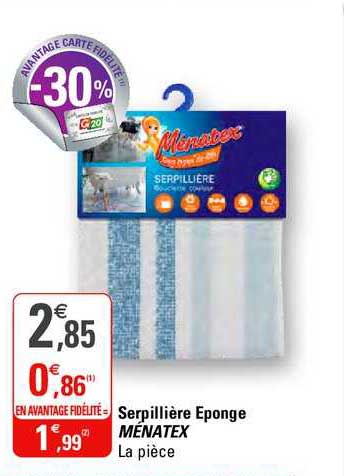 serpillière éponge ménatex