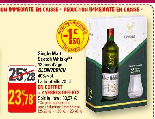 single malt scotch whisky 12 ans d'âge glenfiddich
