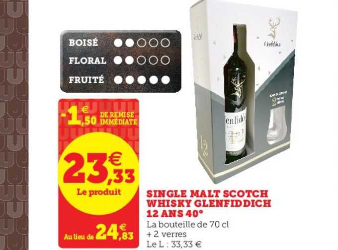 single malt scotch whisky glenfiddich 12 ans 40°