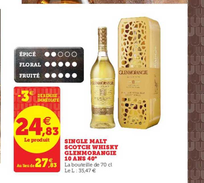single malt scotch whisky glenmorangie 10 ans 40°