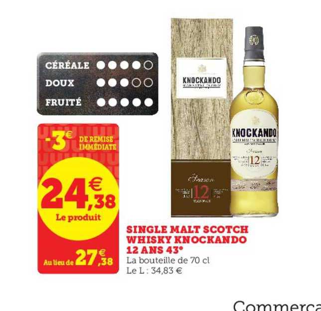 single malt scotch whisky knockando 12 ans 43°
