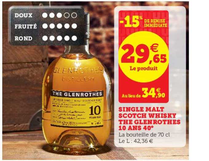 single malt scotch whisky the glenrothes 10 ans 40°
