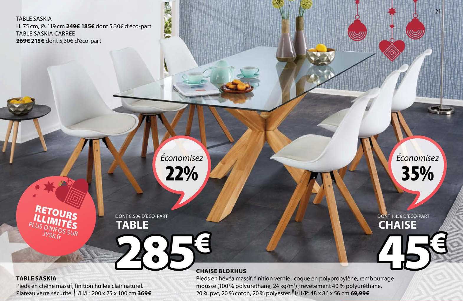 table saskia chaise blokhus