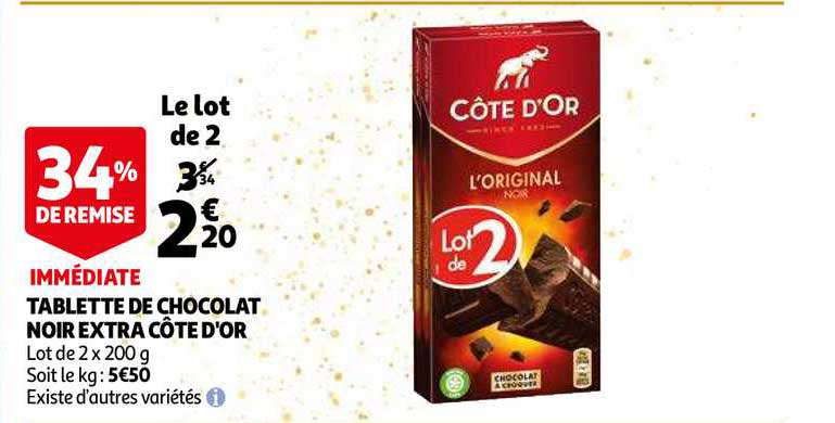 Tablette De Chocolat Noir Extra Côte D'or