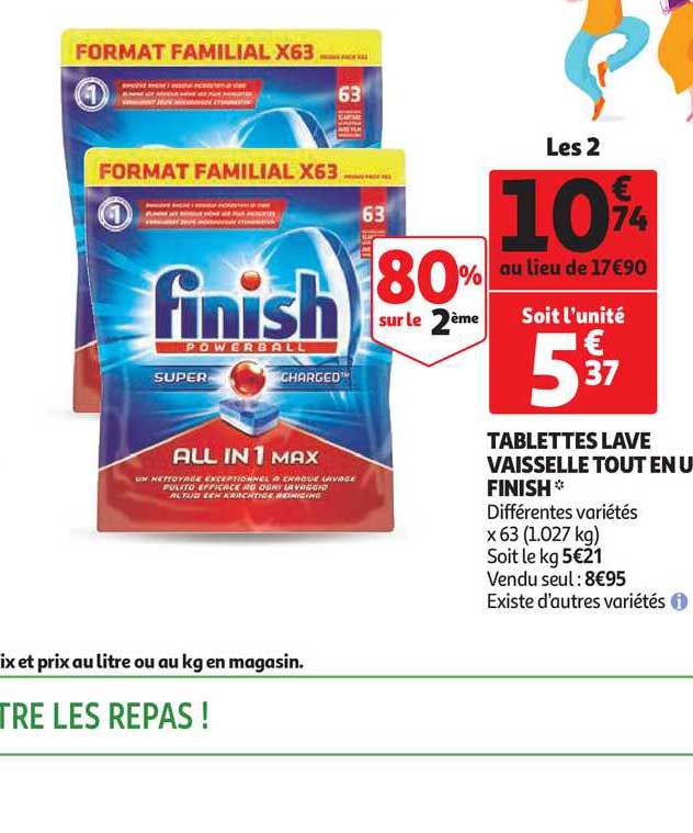 Tablettes Lave Vaisselle Tout En Un Finish 80% Sur Le 2ème