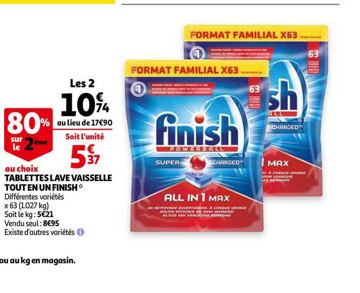 tablettes lave vaisselle tout en un finish