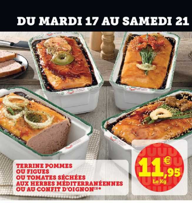 terrine pommes ou figues ou tomates séchées aux herbes méditerranéennes ou au confit d'oignon