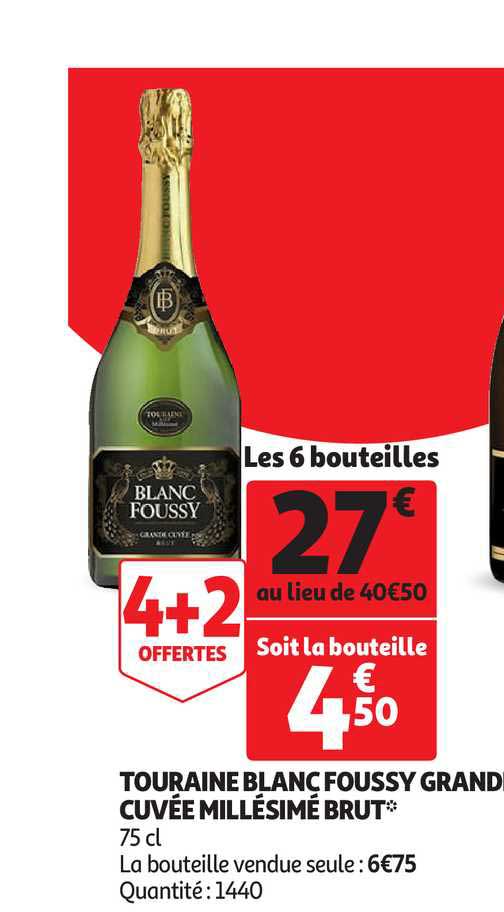 touraine blanc foussy grand cuvée millésimé brut 4+2 offertes