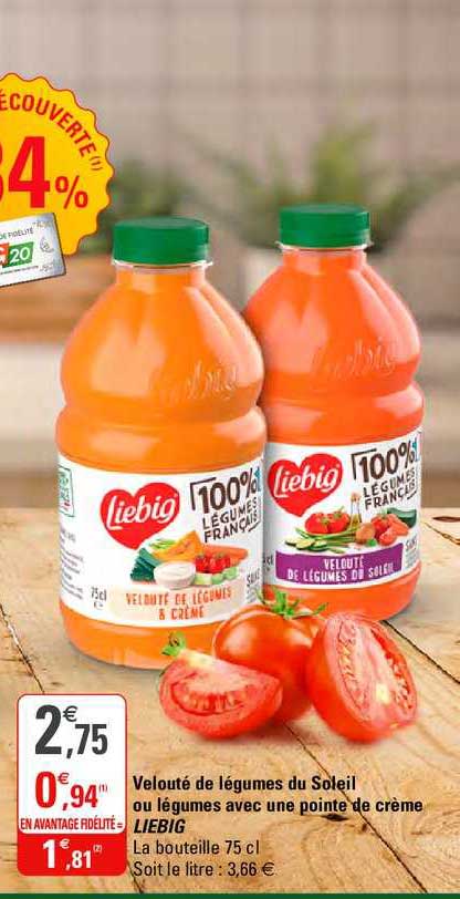 velouté de légumes du soleil ou légumes avec une pointe de crème liebig