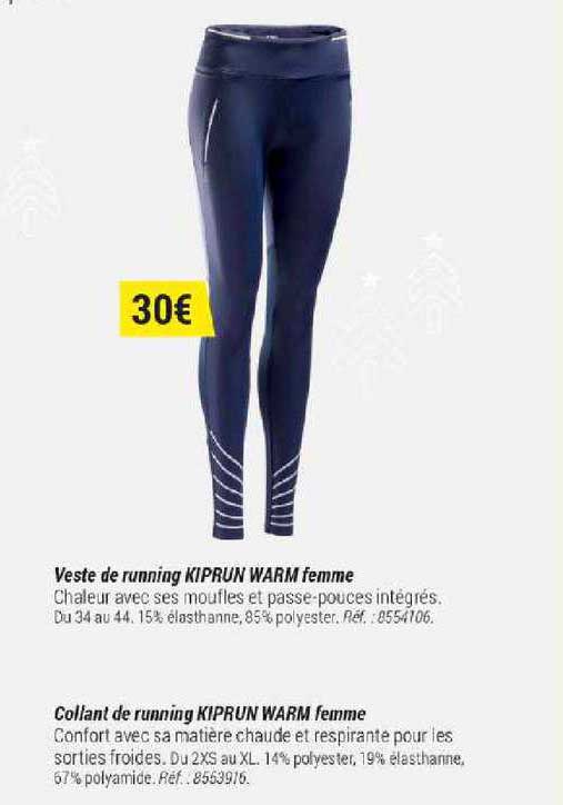 veste de running kiprun warm femme collant de running kiprun warm femme