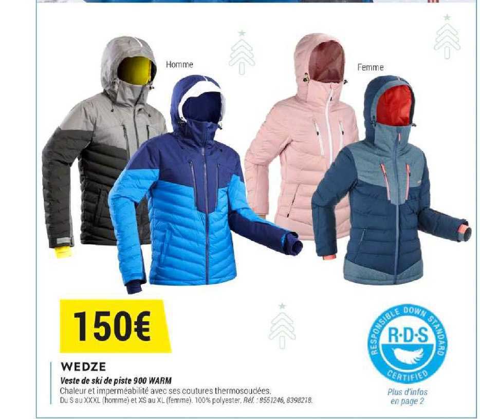 veste de ski de piste 900 warm wedze