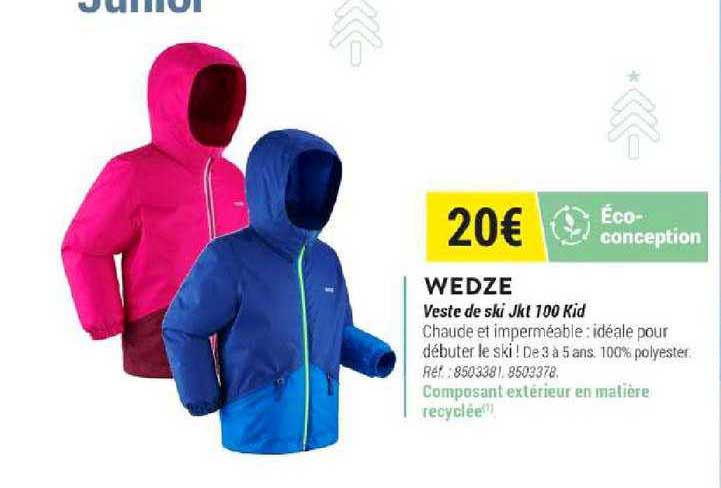 veste de ski jkt 100 kid wedze