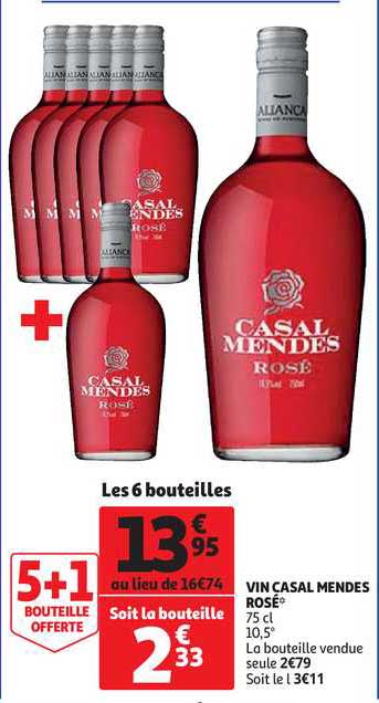 vin casal mendes rosé 5+1 offerte