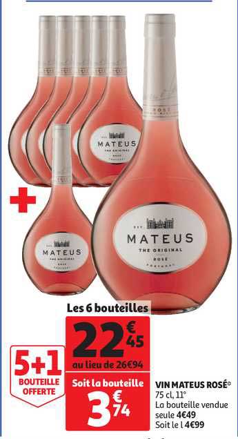 Vin Mateus Rosé 5+1 Offerte