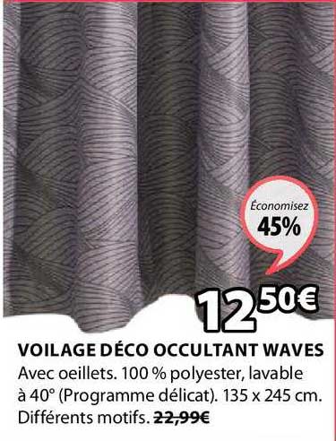 voilage déco occultant waves