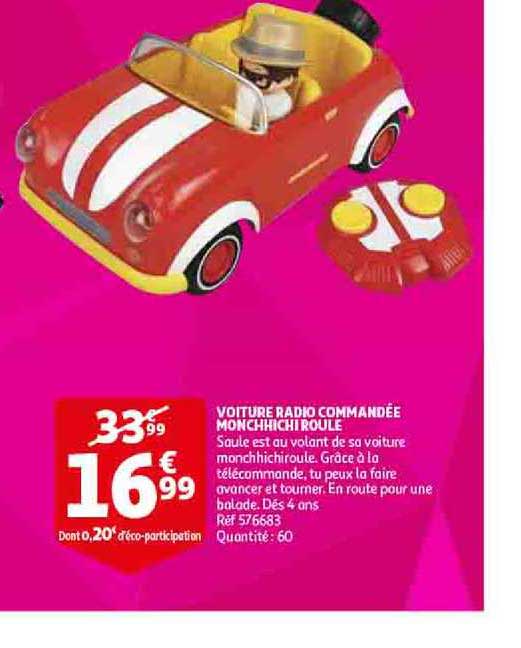 voiture radio commandée monchichi roule