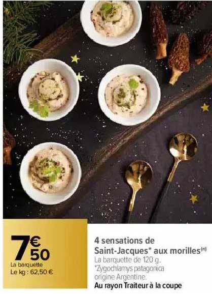 4 sensations de saint-jacques aux morilles