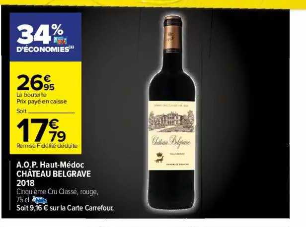 a.o.p. haut-médoc château belgrave 2018