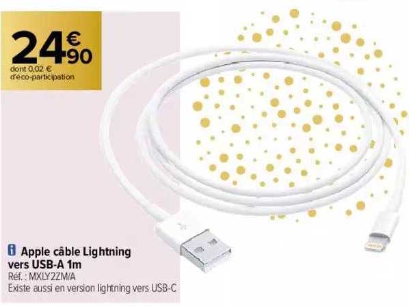 apple câble lightning vers usb-a 1m