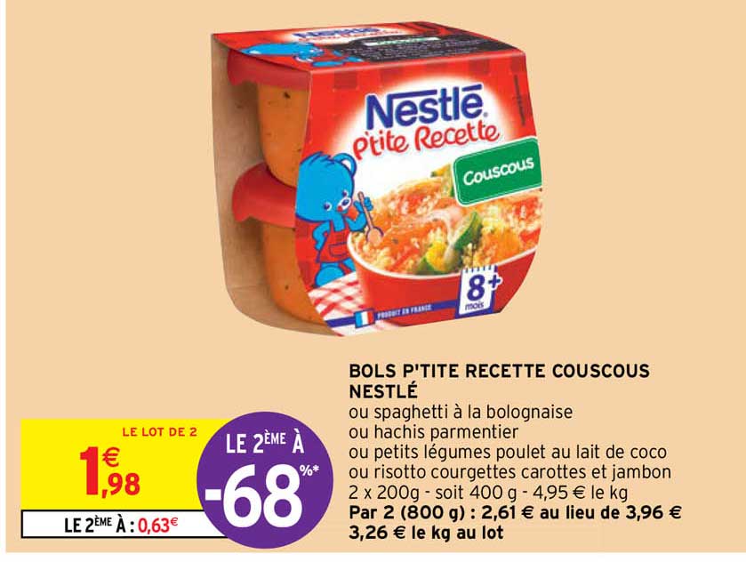 bols p'tite recette couscous nestlé