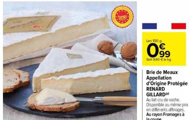 brie de meaux appellation d'origine protégée renard gillard
