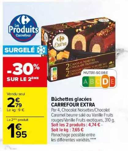 Bûchettes Glacées Carrefour Extra