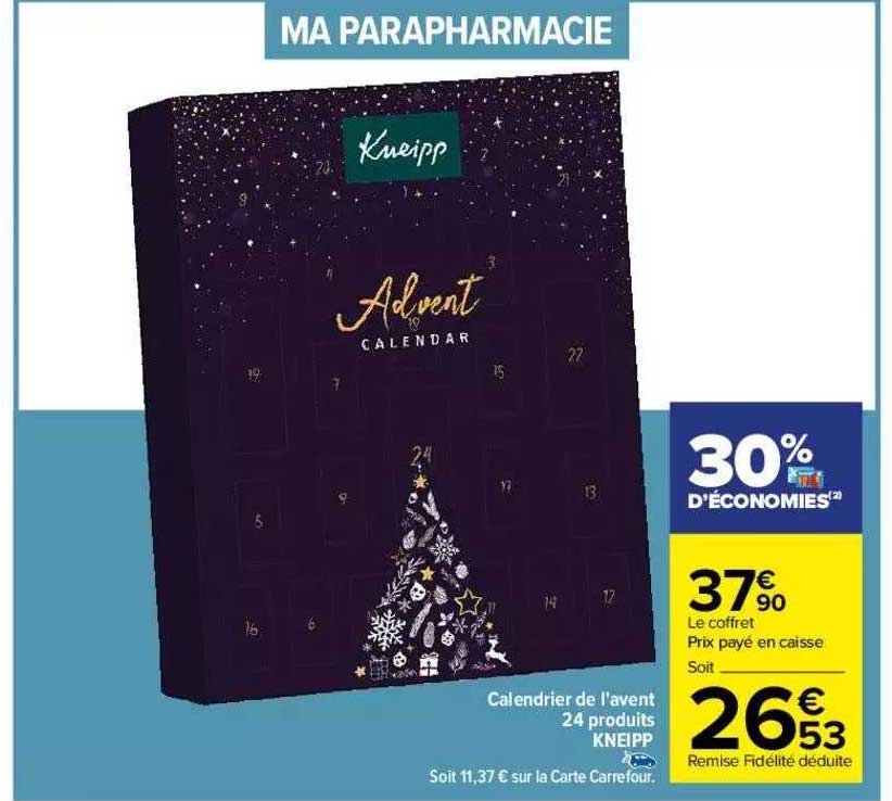 calendrier de l'avent 24 produits kneipp