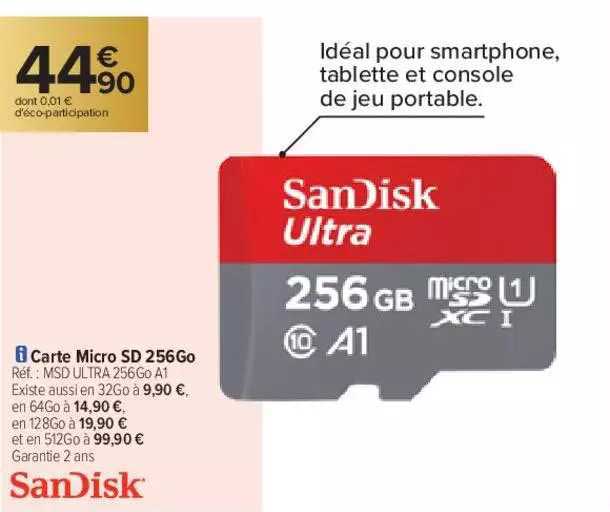 carte micro sd 256go sandisk