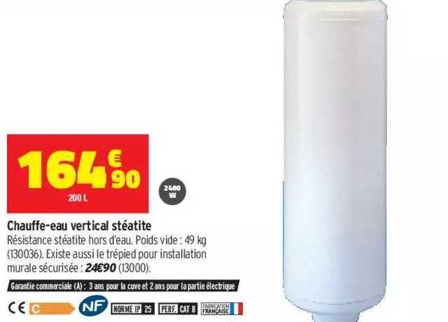 chauffe-eau vertical stéatite