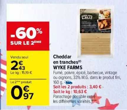 cheddar en tranches wyke farms
