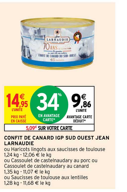 confit de canard igp sud ouest jean larnaudie