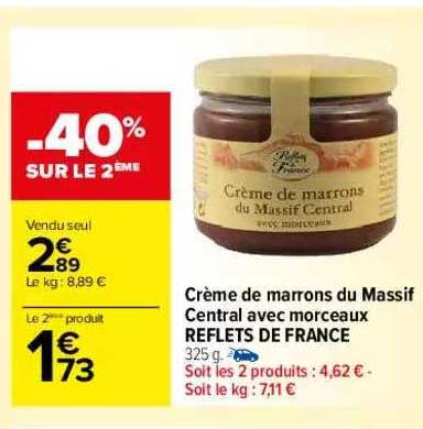Crème De Marrons Du Massif Central Avec Morceaux Reflets De France
