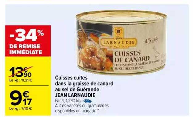 cuisses cuites dans la graisse de canard au sel de guérande jean larnaudie