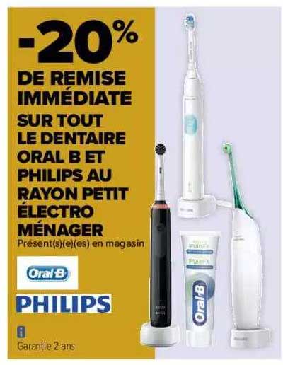dentaire oral b et philips au rayon petit électro ménager