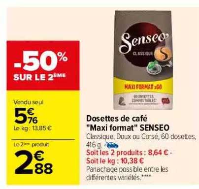 dosettes de café "maxi format" senseo