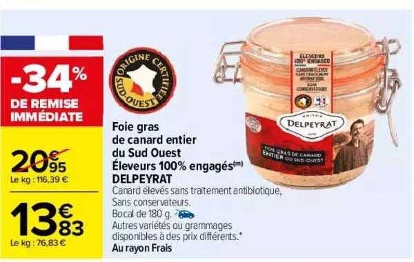 foie gras de canard entier du sud ouest éleveurs 100% engagés delpeyrat