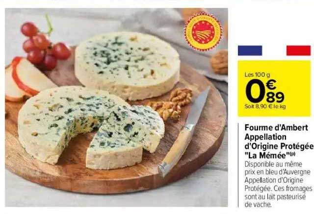 fourme d'ambert appellation d'origine protégée "la mémée"