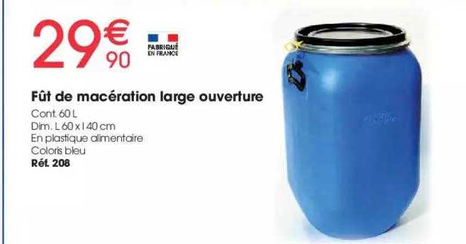 fût de macération large ouverture