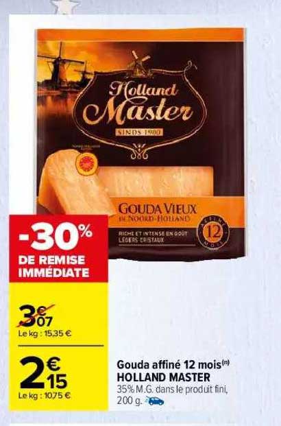 gouda affiné 12 mois holland master