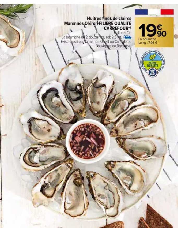 Huîtres Fines De Claires Marennes Oléron Filière Qualité Carrefour