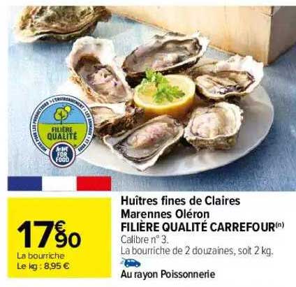 huîtres fines de claires marennes oléron filière qualité carrefour