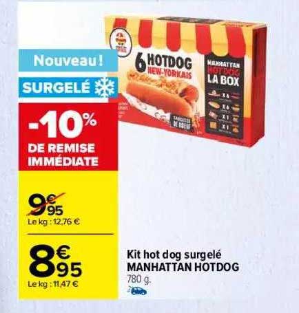 kit hot dog surgelé manhattan hotdog