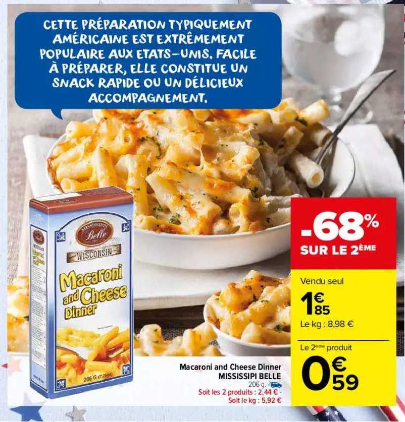 macaroni and cheese dinner mississipi belle