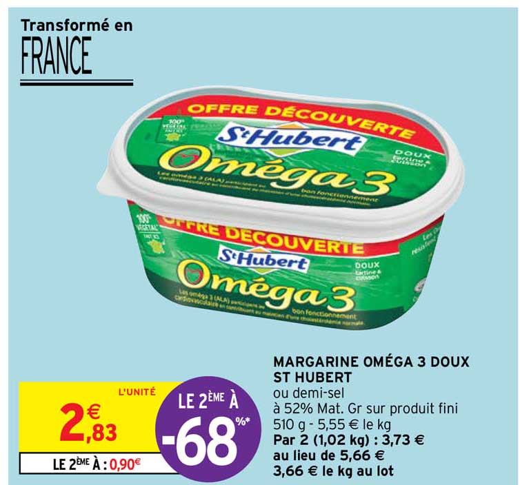 Margarine Oméga 3 Doux St Hubert