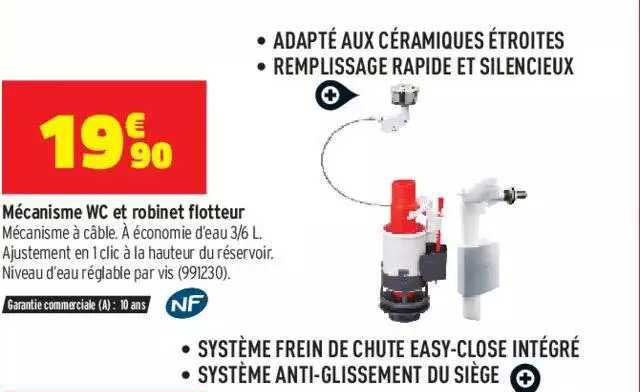 mécanisme wc et robinet flotteur
