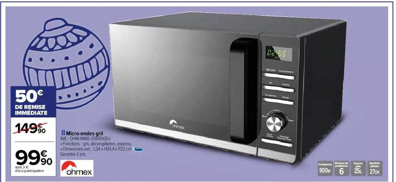 micro-ondes gril ohmex