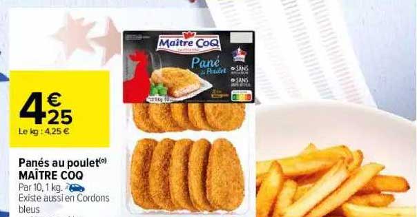 panés au poulet maître coq