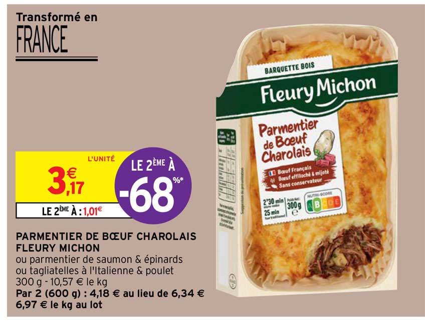 parmentier de boeuf charolais fleury michon