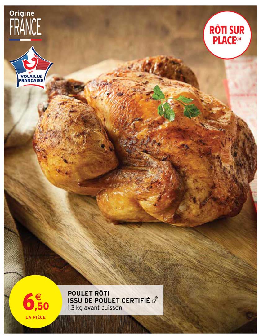poulet rôti issu de poulet certifié