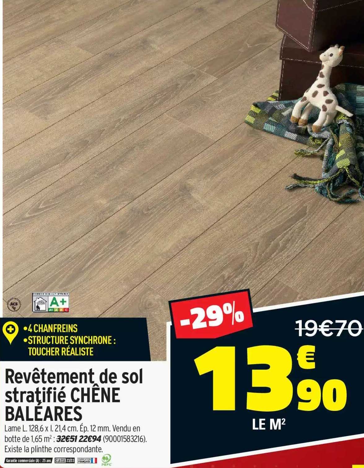 revêtement de sol stratifié chêne baléares